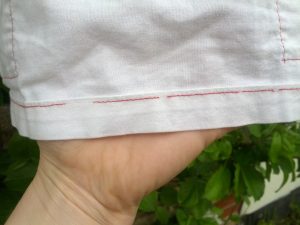 Broken thread on the hem