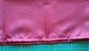 Topstitched hem