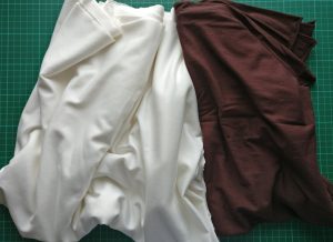 Cream and brown knit fabric