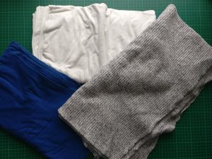 3 Different polyester / viscose / elastane knit fabrics