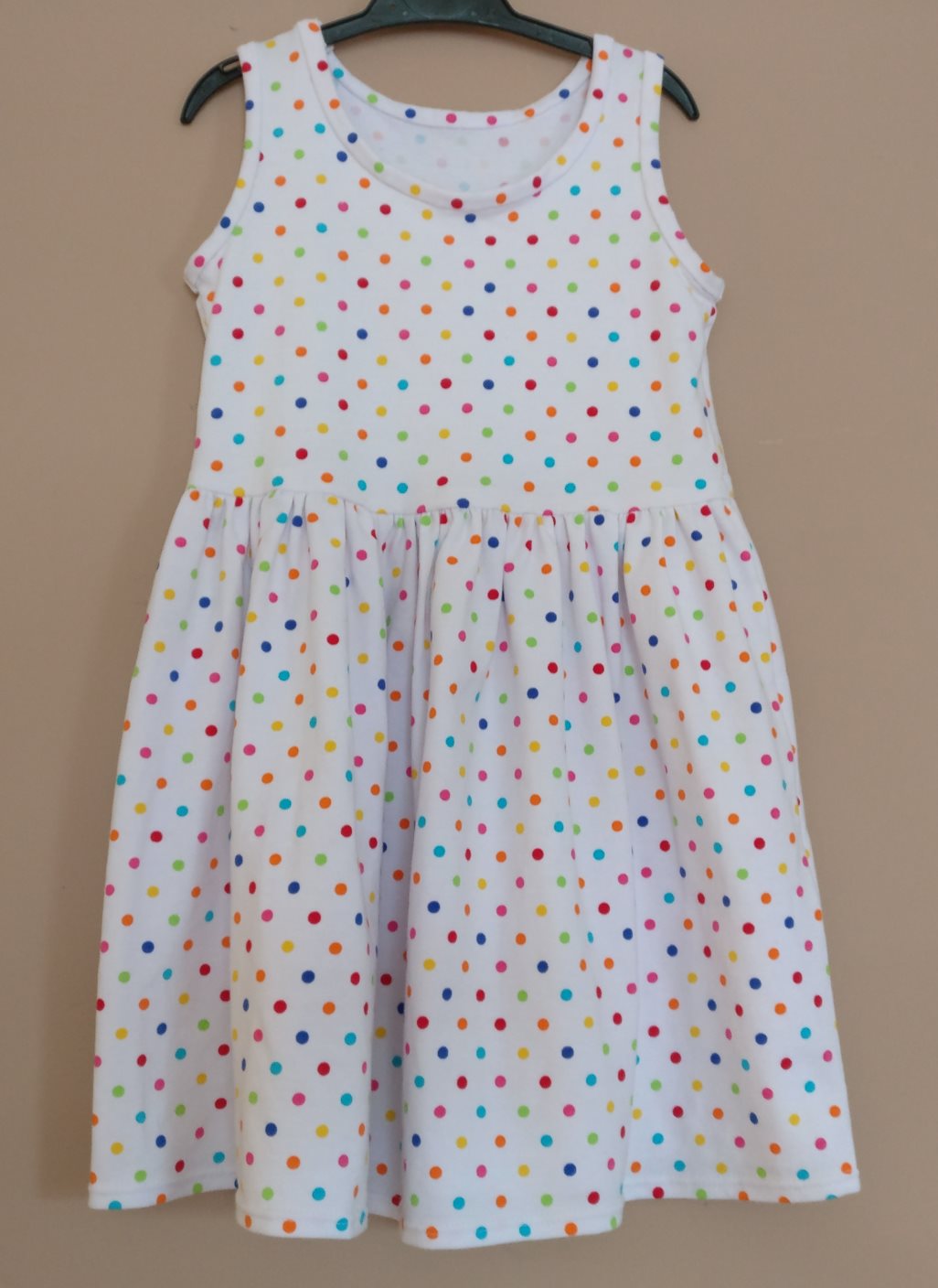 Girls polkadot dress front view