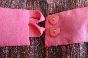 Heart Buttons on the Portfolio Dress Neckband