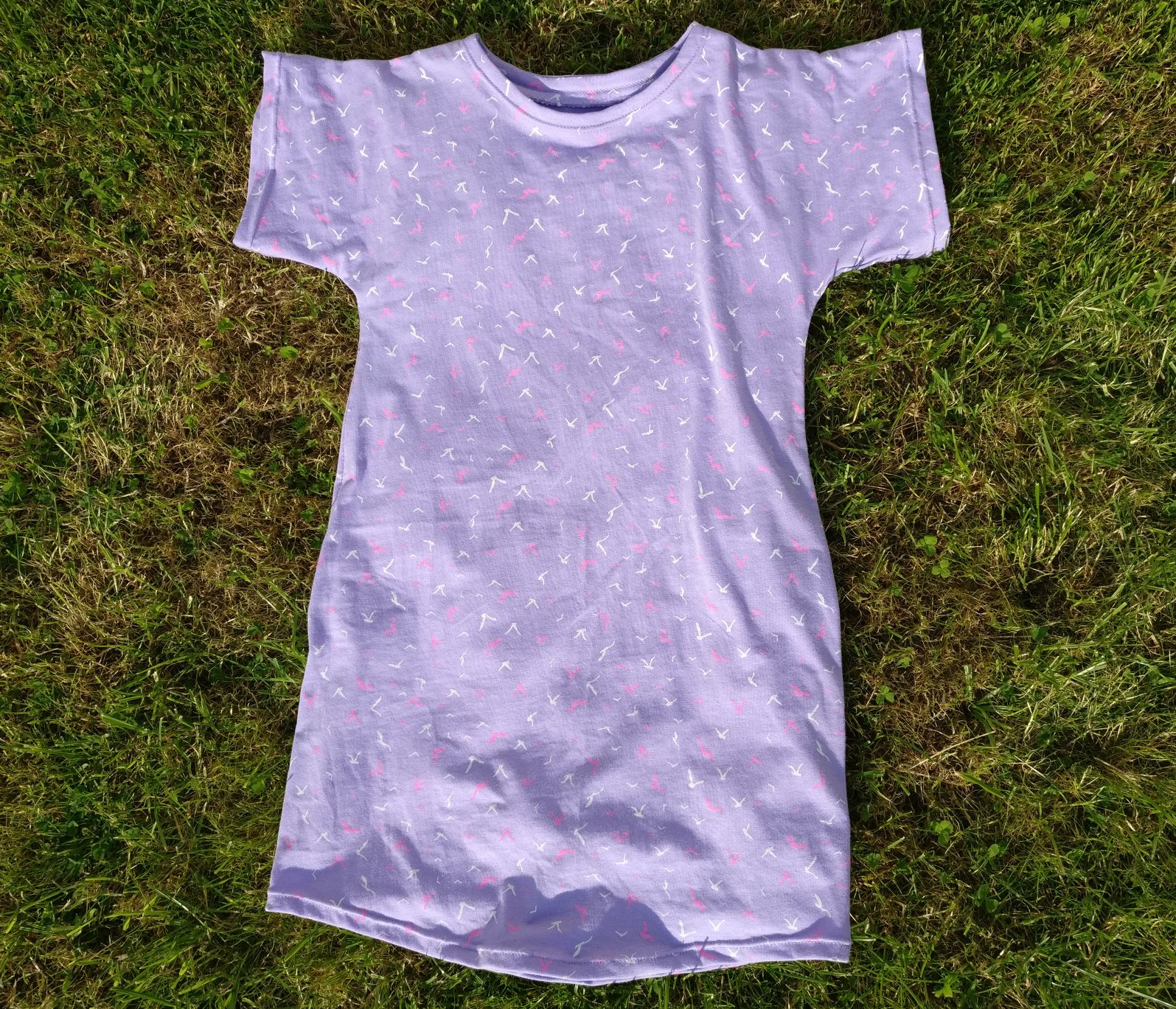 Girls Purple Jersey Nightdress Front View